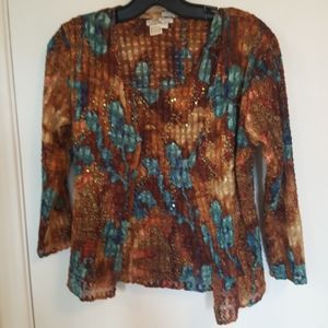 For spring & summer Alberto Makali large sleeveless top & 3/4 sleeved jacket set